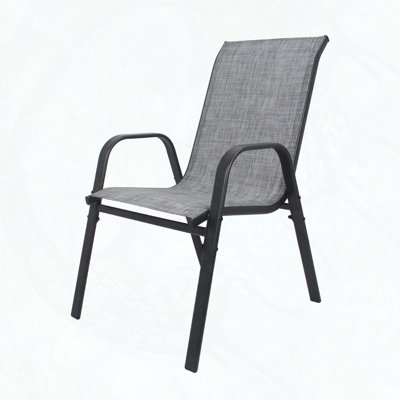 Outdoor Teslin Fabric Dining Chair with Wide Ergonomic Seat, 350 lbs Capacity
