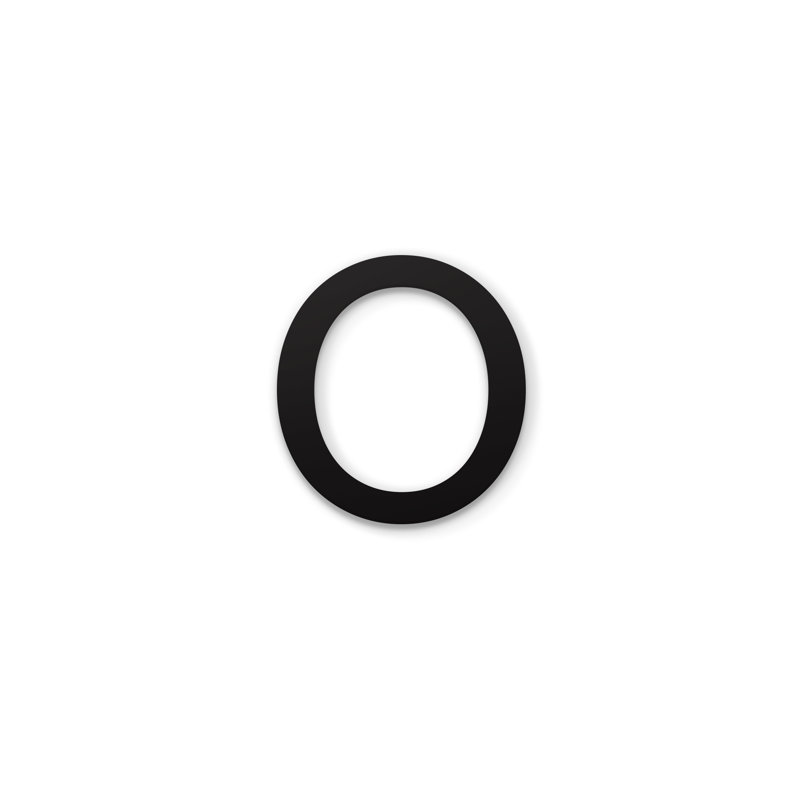 Chiffres magnétiques en métal 4 po, Zéro, Noir