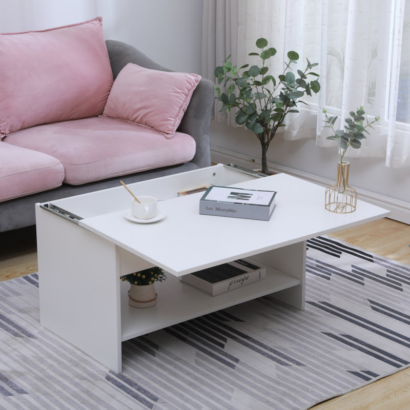 Hanalee Sled Coffee Table with Storage, White