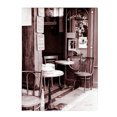 "Paris Cafe" by Kathy Yates Framed Photographic Print on Wrapped Canvas