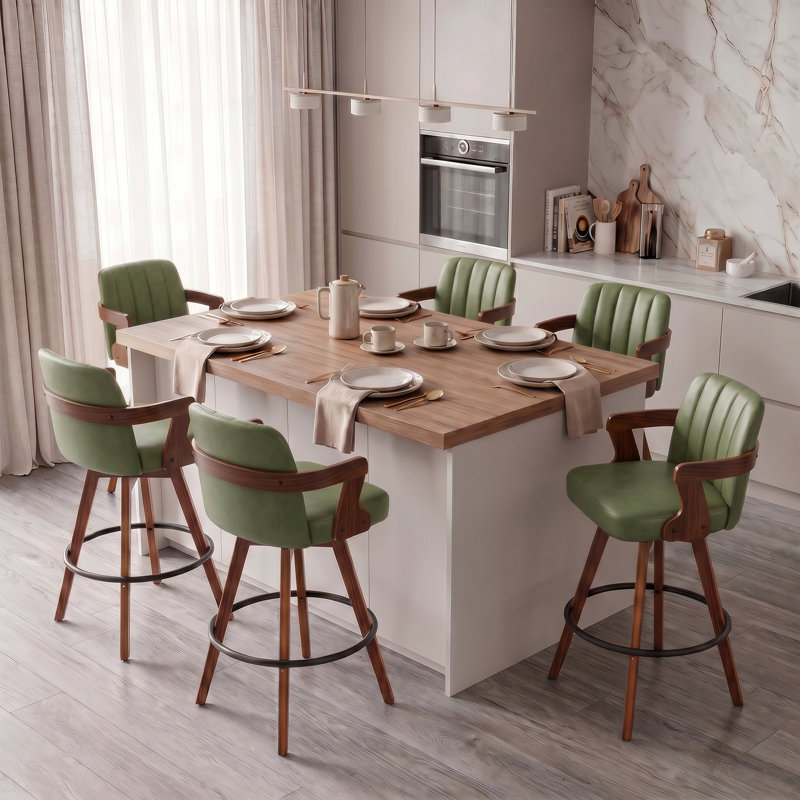 Tabouret de bar pivotant Jarissa, Vert