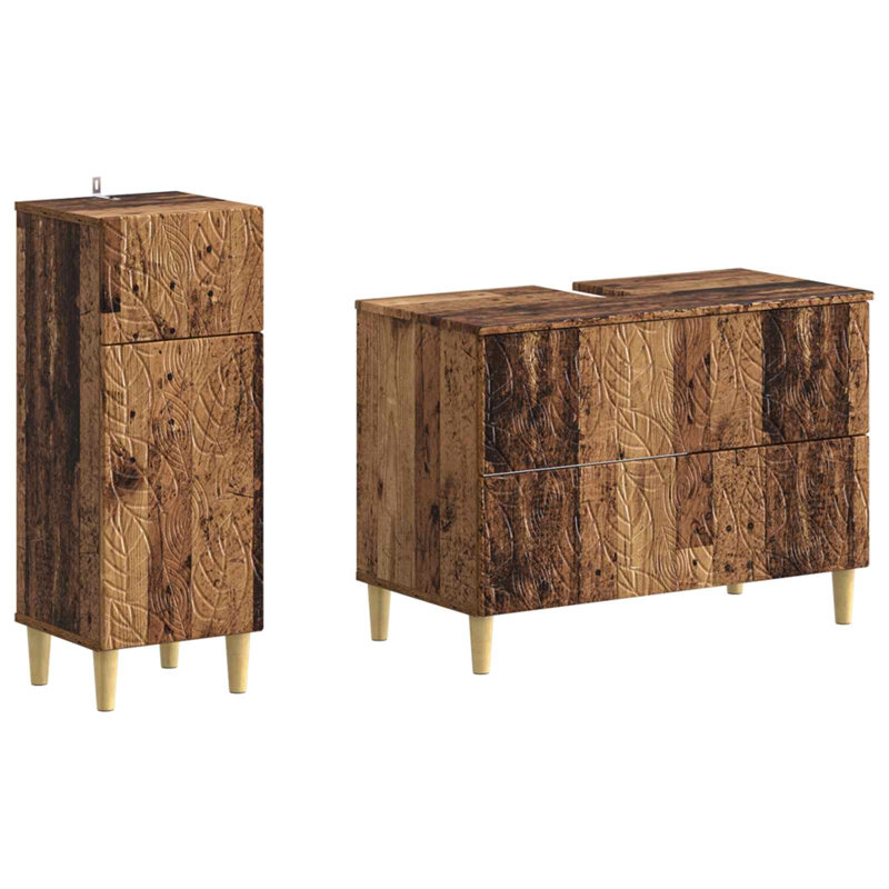 Bathroom Storage Furniture Set, Old Wood