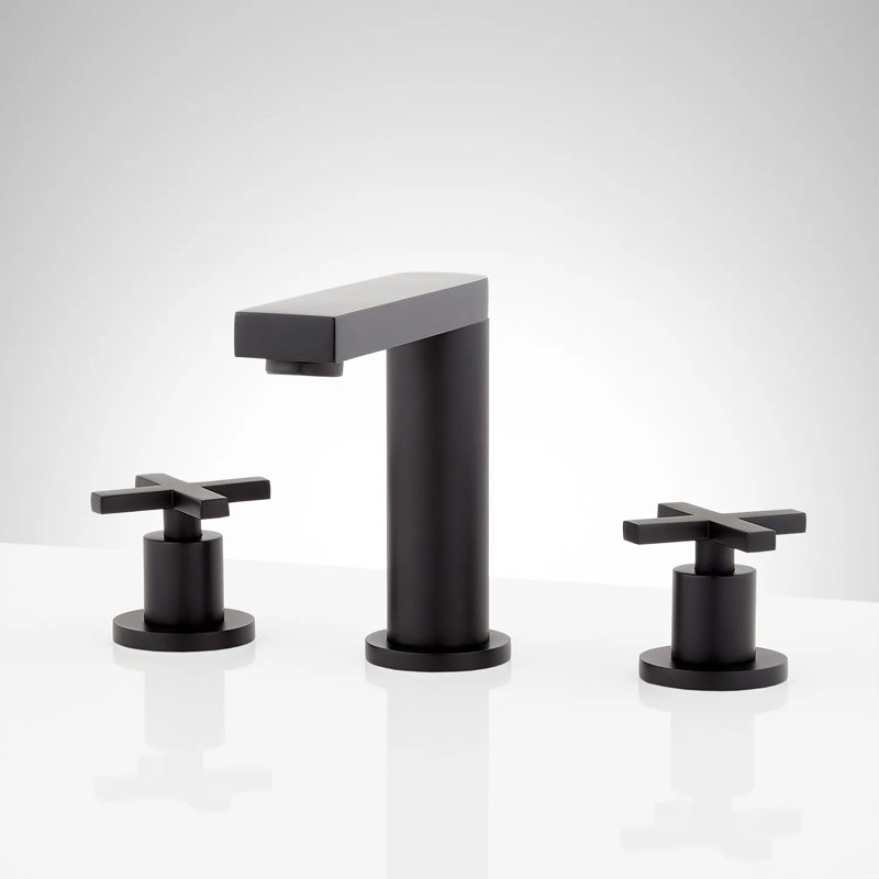 Bilancio Widespread Bathroom Faucet with Drain Assembly, Matte Black