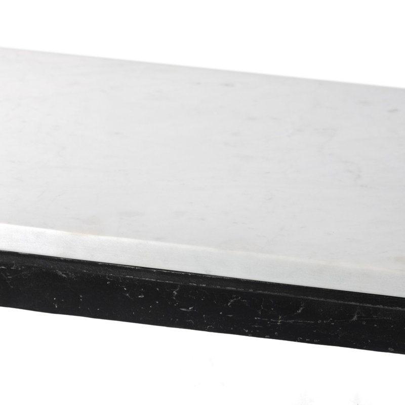 HAMMERED IRON 78'' W Marble Console Table