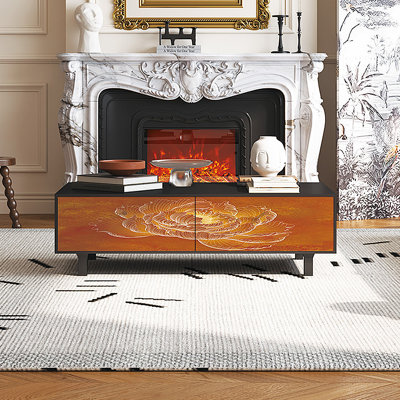 French retro painted storage coffee table