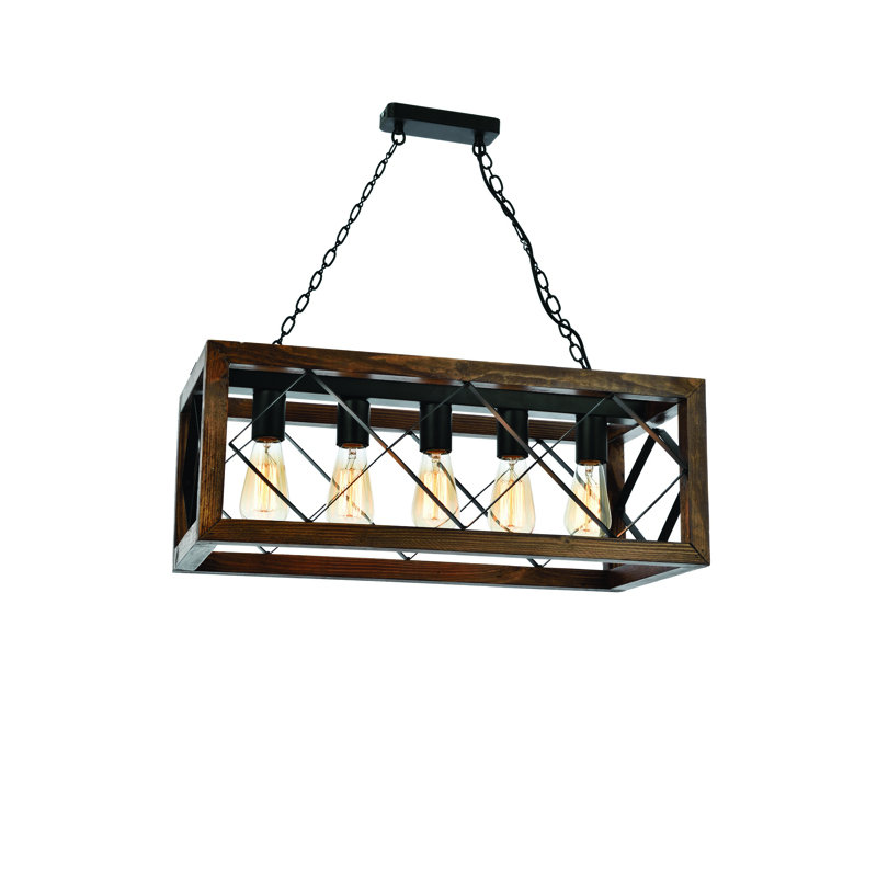 Lozoya 5 - Light Kitchen Island Chandelier, Brown