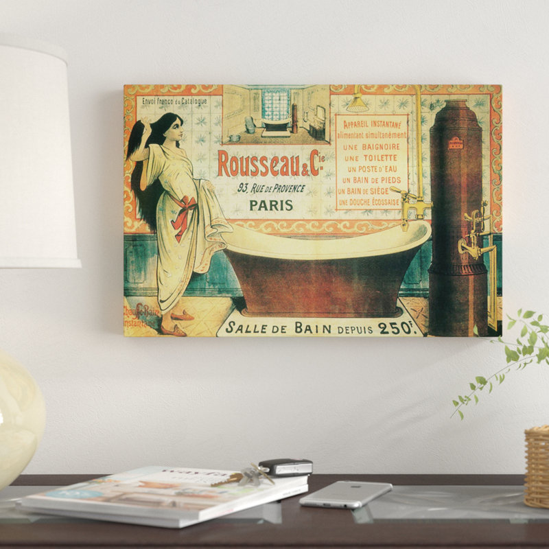 « salle de bain », impression sur toile, H 12 po x l 18 po x P 1,5 po, Toile tendue, Pas de tapis