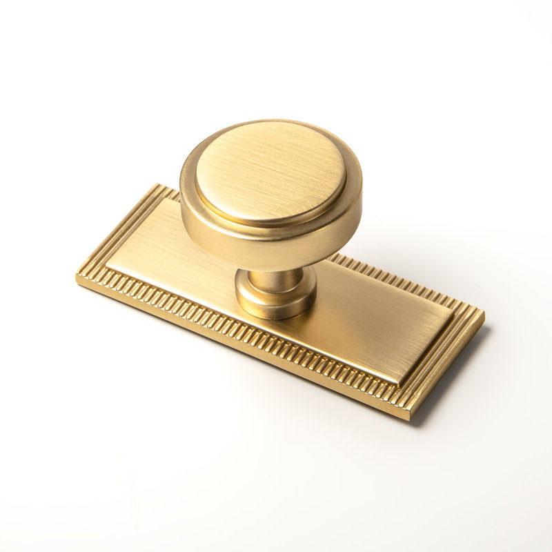 Poignée ronde de 1,2 po de diamètre avec plaque arrière (G022), paquet multiple, Bronze champagne