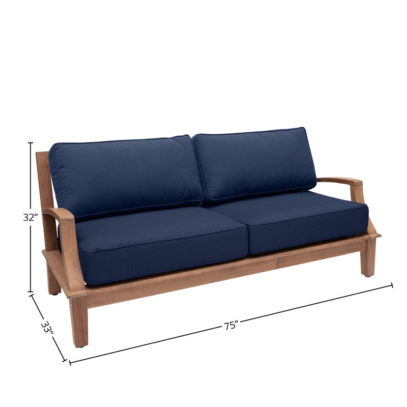 Grande Patio Sofa with Sunbrella Cushions, Canvas Regatta Sunbrella® Canvas