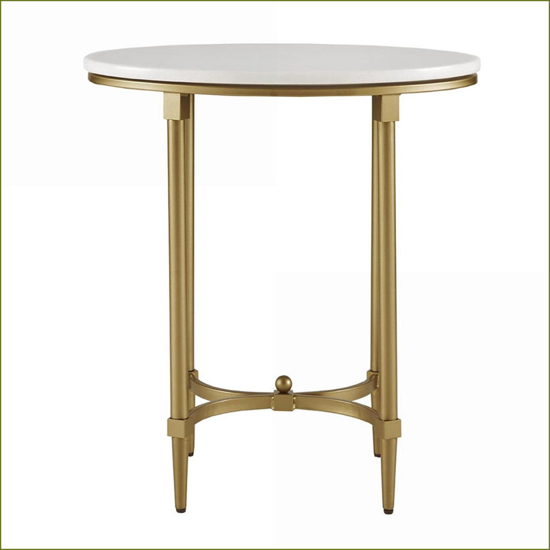 Table basse ronde en faux marbre avec tablette pour le salon, facile à assembler 