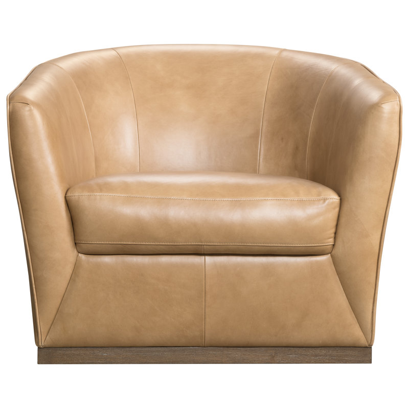 Fairfax Swivel Barrel Chair, Light Brown