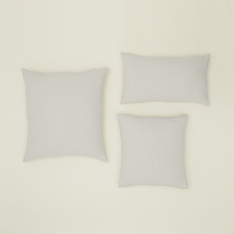 Simple Linen Pillow Cover & Insert, Light Gray, Rectangle 12" H x 22" W