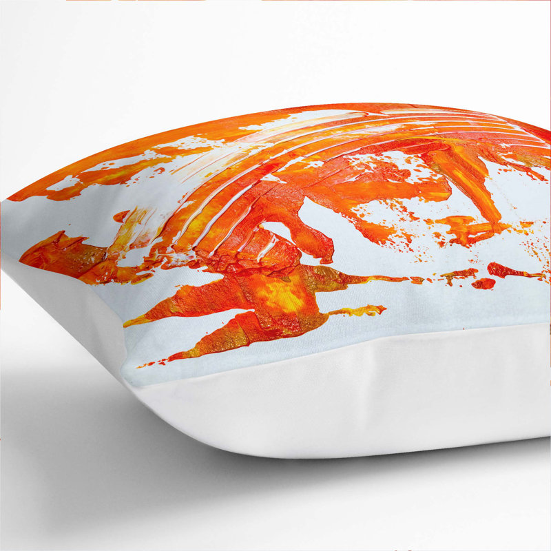 Abstract Square Throw Cushion, White, 40 x 40 cm