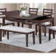 Ensemble de salle à manger de style contemporain 6 pièces avec table de salle à manger et banc de rangement
