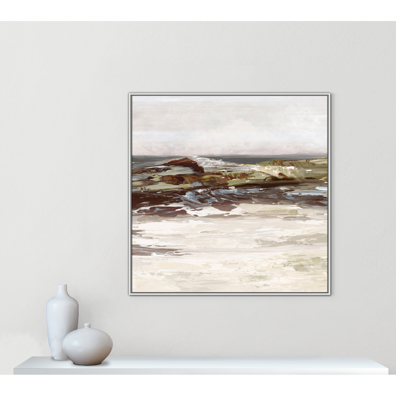 Stoney Peak Print by , 46.5" H x 46.5" W, White