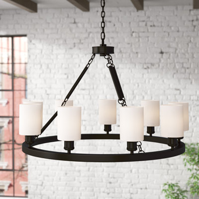 Nicolao 9 - Light Dimmable Wagon Wheel Chandelier