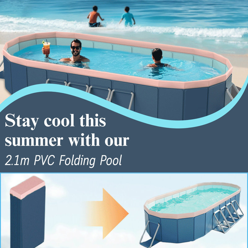 Piscine de jardin gonflable ovale - Pvc autoportant,, L 80 po x l 61,81 po x H 19,69 po