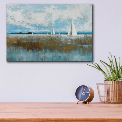  'Distant Sails' by Max Maxx Acrylic Glass Wall Art, 16" x 12"
