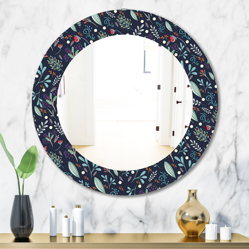 Miroir d'appoint moderne Obsidian Bloom 9, H 31,5 po x l po