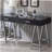Black glossy and chrome 2-drawer writing desk