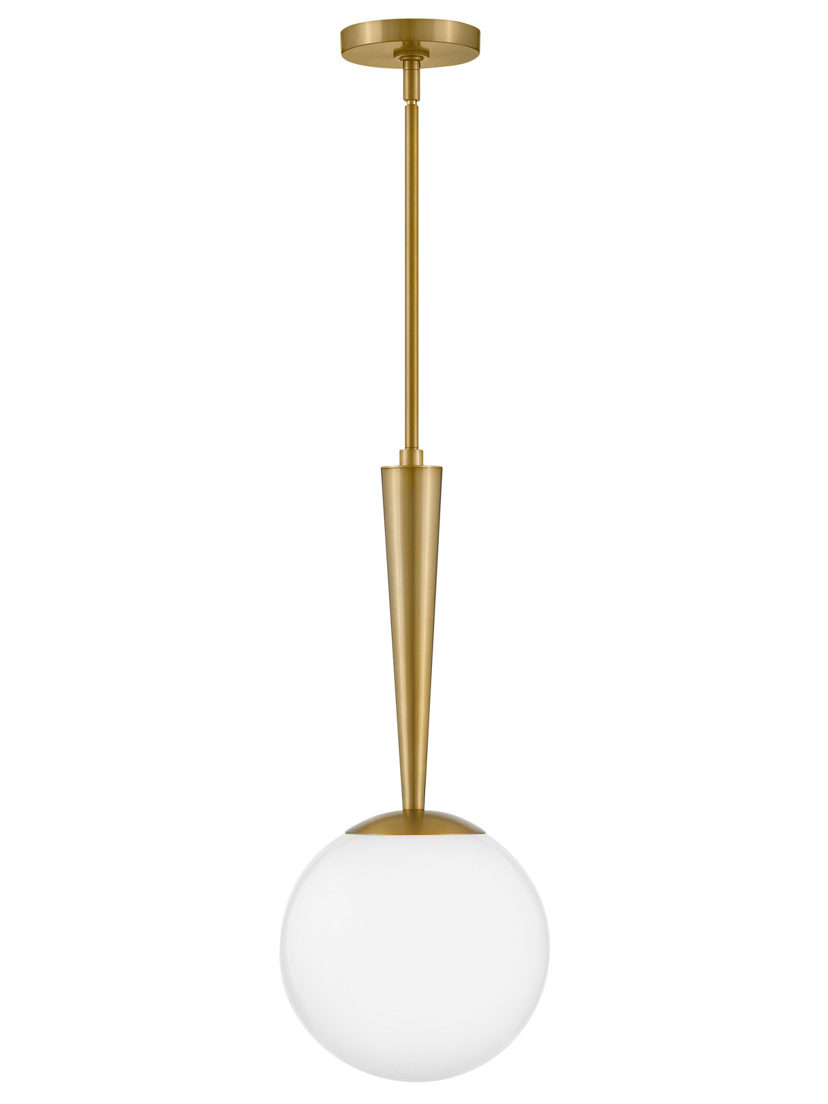 Cheri Single Light Glass Steel Pendant, Lacquered Brass