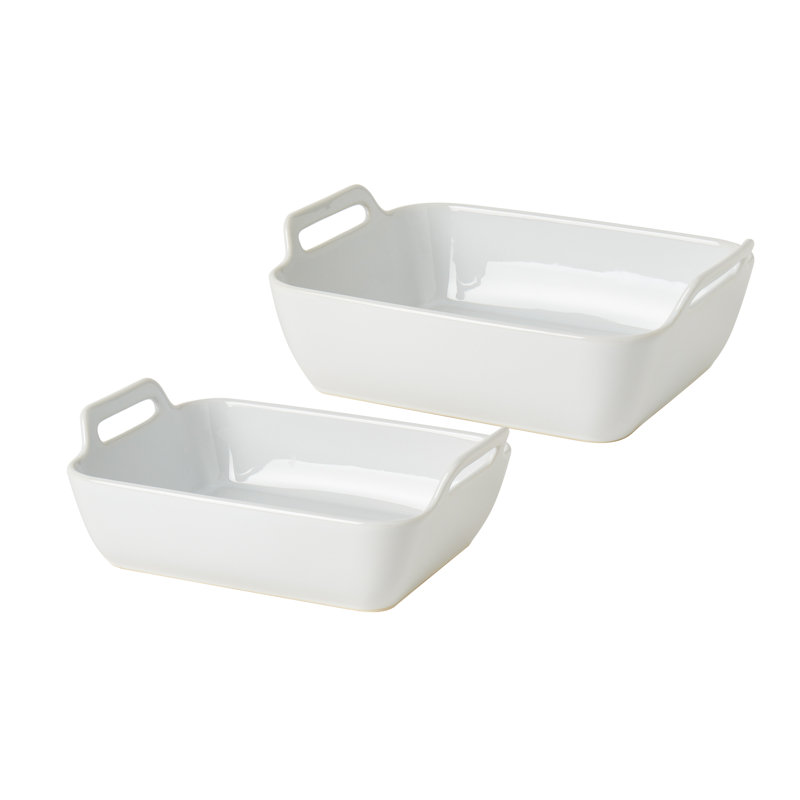 Denmark Tools for Cooks White 2-piece Rectangular Stoneware Baking Dish Set