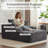 Oversized 66.2In Compression Corduroy Chaise Lounge for Living Room, Modern Deep Seat Cloud Couch with High Resilience Foam, No Assembly Upholstered Lounge Sofa with Cup Holders, Pet Friendly Comfy Textured Sofa Couch for Bedroom Home Theater-1362856499