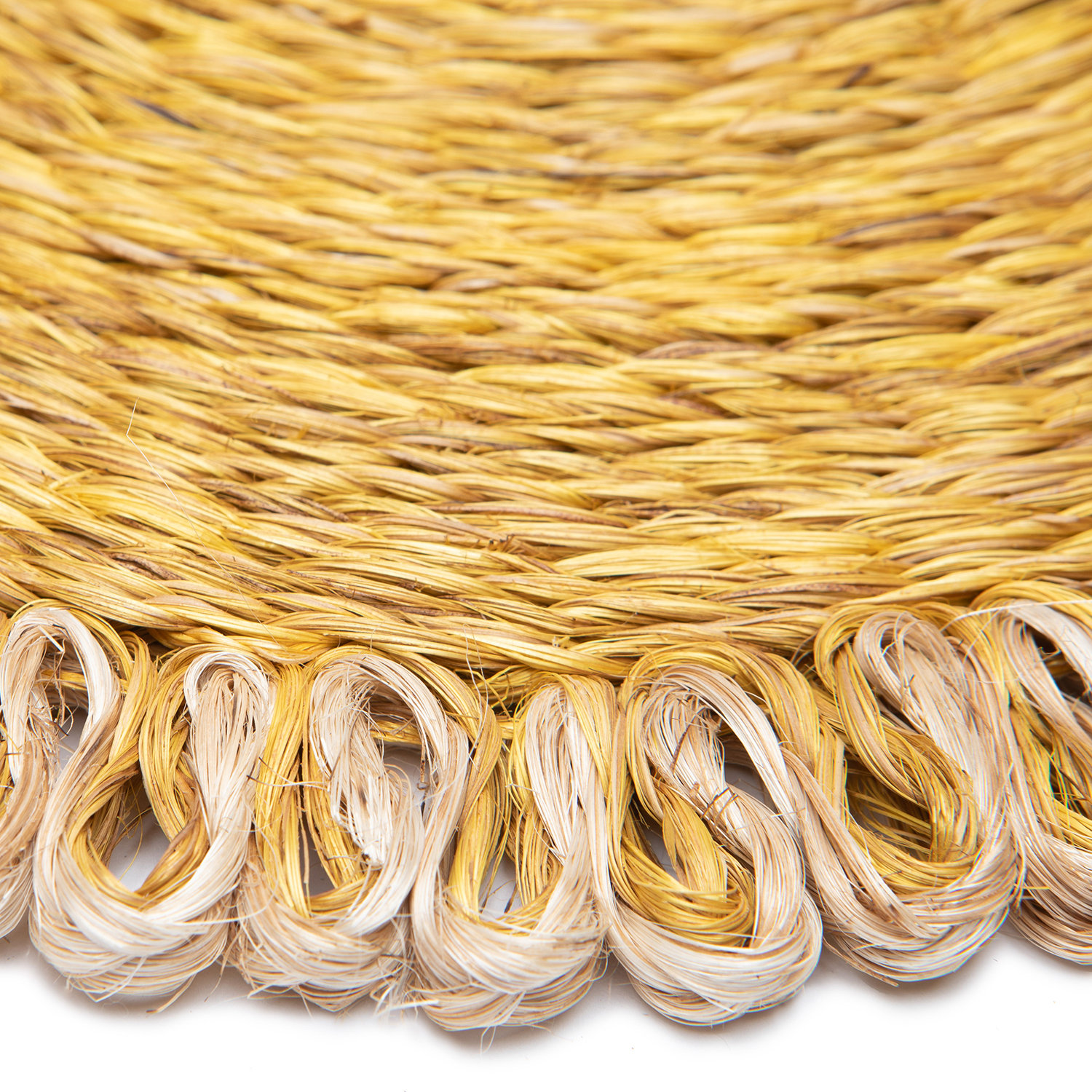 Amaretto Abaca Placemat, Mustard/Natural