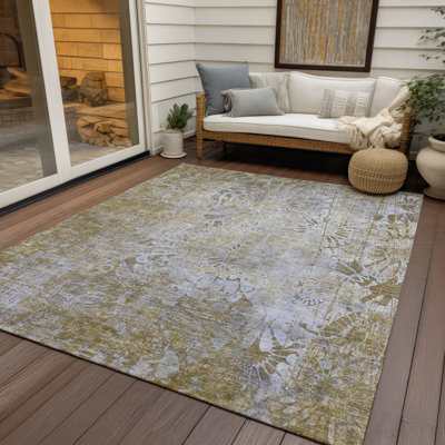 Tapis floral intérieur / extérieur lavable à la machine Brenden ACN2224