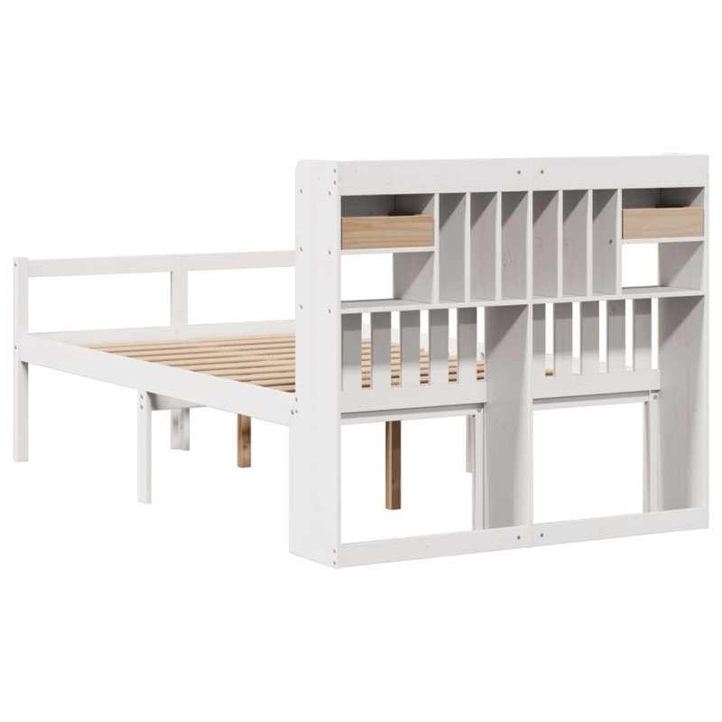 29-15 Solid Wood Bed, White, 135 x 190 cm