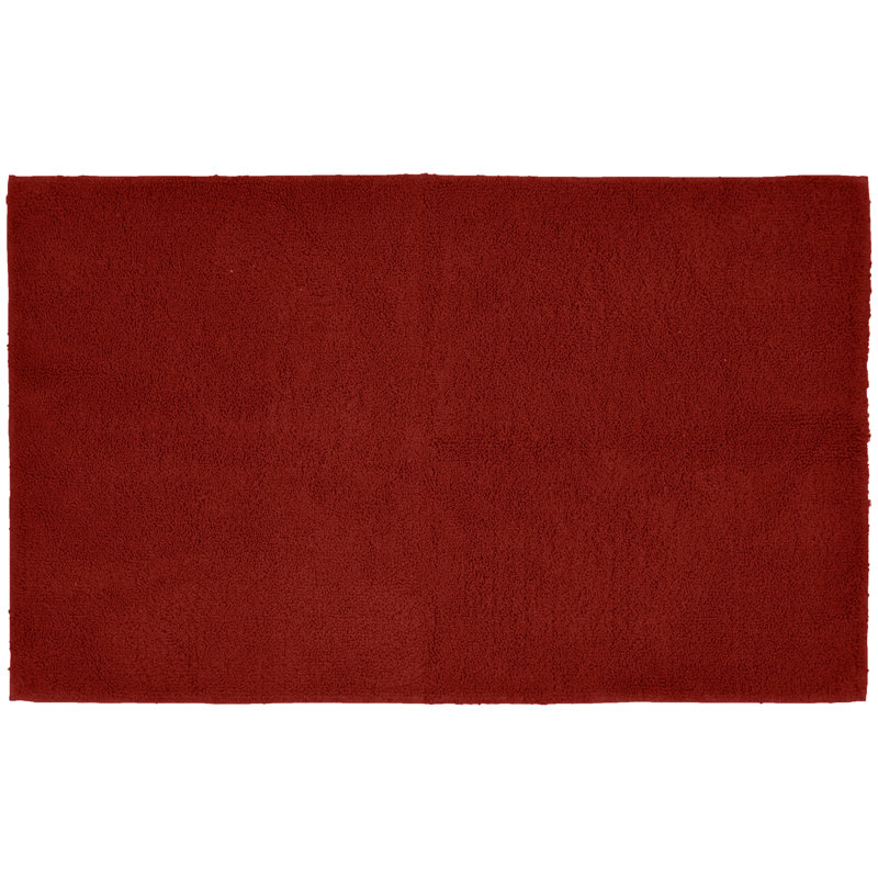 Roanoke Cotton Bath Rug with Non-Slip Backing, Red, 30" x 50"