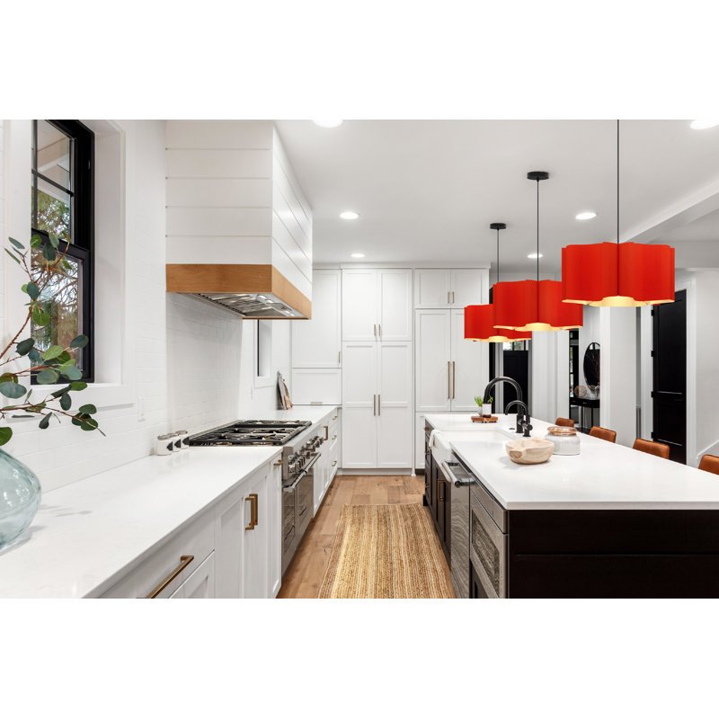 Luminaire suspendu simple 1 lumière Paulina, Rouge