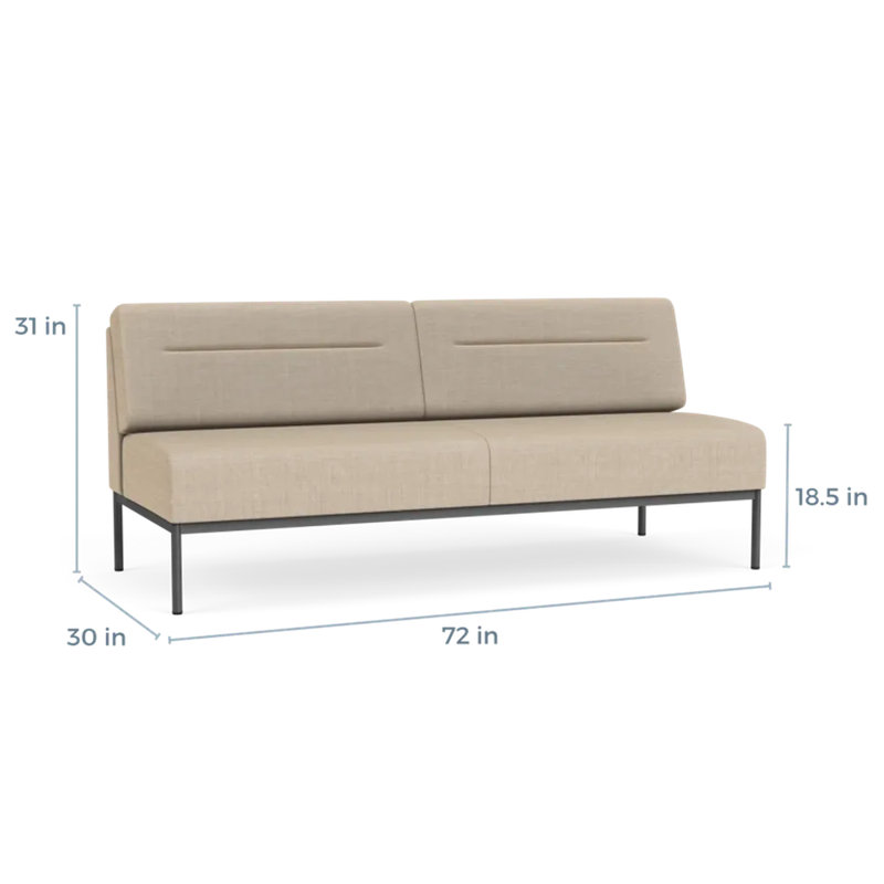 Canapé Darsey, Sans alimentation, Chambray calcaire, Gris anthracite