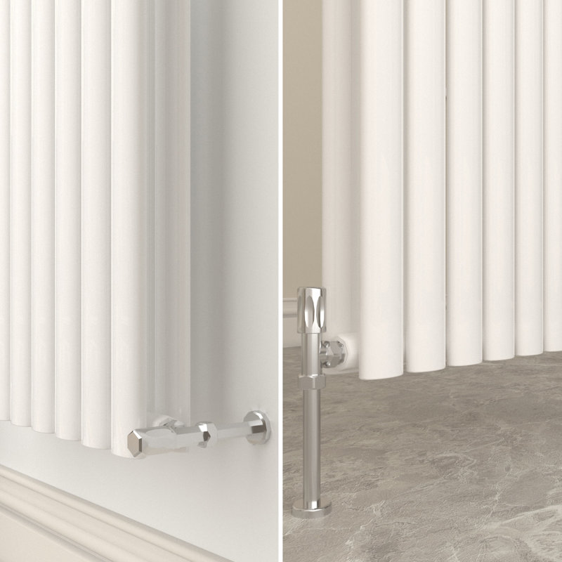 Horizontal Oval Panel Radiators, Grey, 60cm H x 59cm W x 5.6cm D