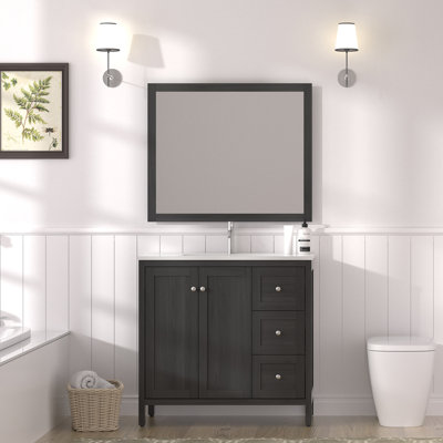 35.5" Bathroom Vanity , Modern Bathroom Cabinet With Basin, Bathroom Storage Cabinet With Soft Closing Doors And 3 Drawers