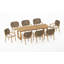 6 Seats 7 Pcs Grade-A Teak Wood Dining Set: 98" Sema Rectangle Table And 6 Akyee Arm Chairs #11AK3206-2120286310