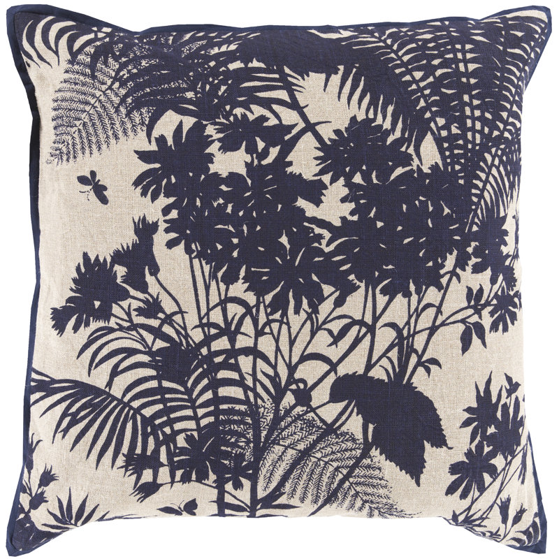  Linen Throw Pillow, Cobalt, Down