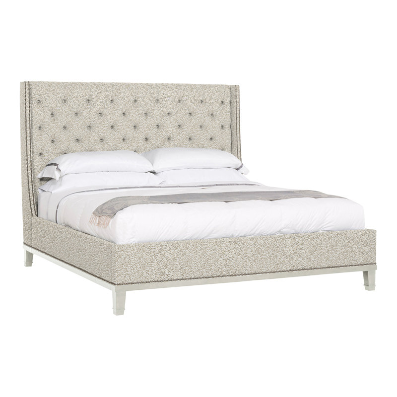 Michael Weiss Upholstered Maple Wingback Bed, Worthy Snow, Wrenn