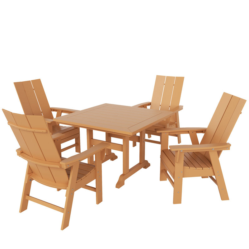 Joubert 4 - Person Patio Dining Set with Square Table, Teak