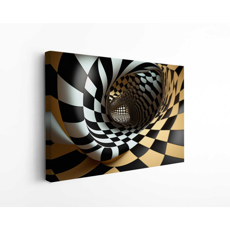 Conception d'illusion optique 3D ronde sur spirale, H 20 po x l 30 po x P 1 po