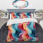 Fusion moderne bleu et rose - ensemble de housse de couette rayé - microfibre de polyester-429573246