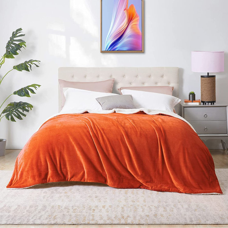 Caulders Canora Grey Blanket, W150 x L200cm, Orange