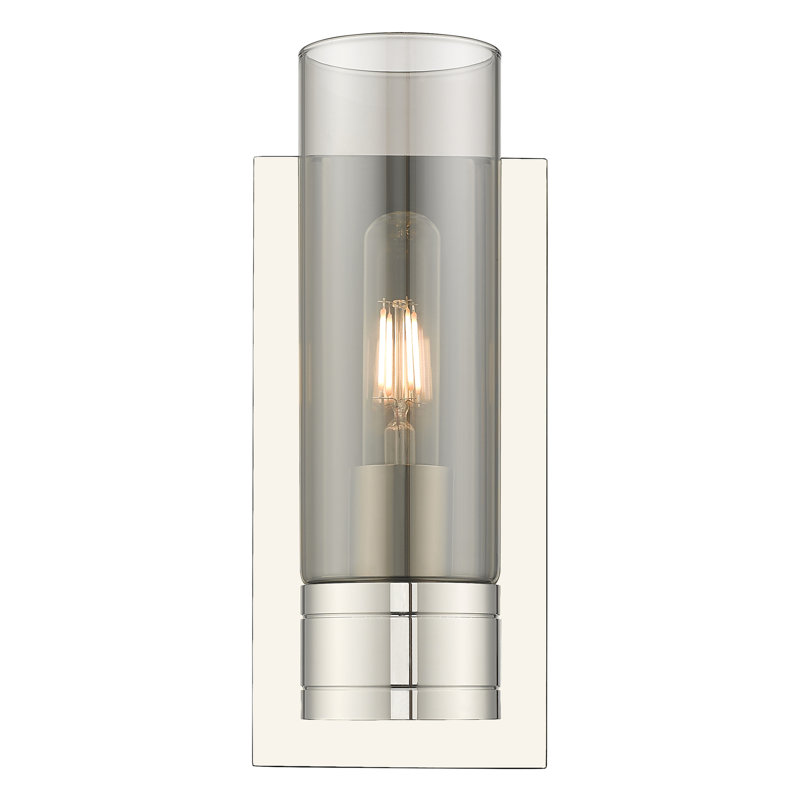 Applique murale 1 lumière 5 po avec abat-jour H 8 po Ballston - Cofield, Nickel poli, Déco tourbillon