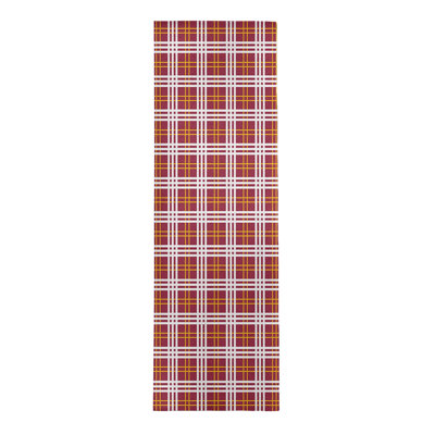 Tapis rouge à carreaux