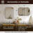 Contemporary Cut Corner Octagonal Scalloped Rectangle Mirror for Bathroom |Stainless Steel Frame-334324316-307394497