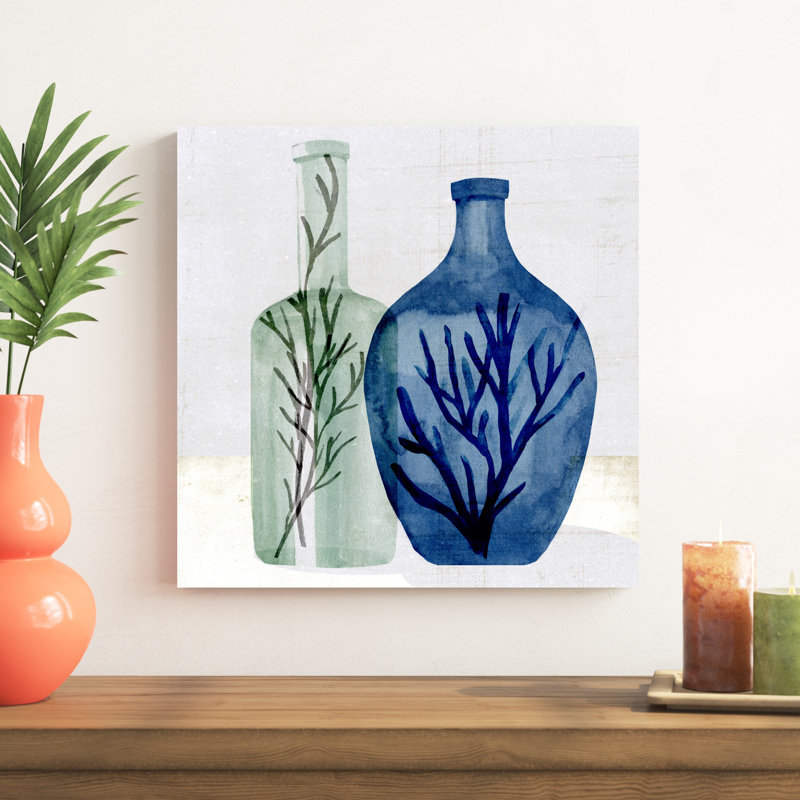 Vase en verre de mer I, H 20 po x l 20 po x P 1,25 po