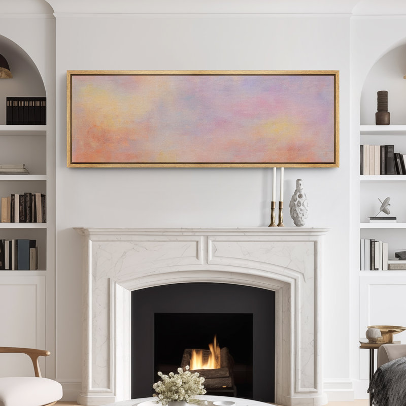 Grande impression sur toile encadrée, reproduction abstraite pour décoration intérieure moderne, H 20 po x l 60 po, Naturel