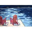 «Lake Dock Mountains Chairs», reproduction encadrée | Décoration intérieure