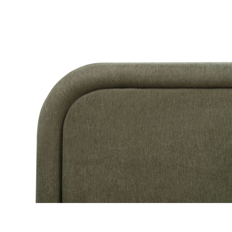Bed Faux Linen LAVARDENS 200 cm, Green, European Kingsize (160 x 200 cm)