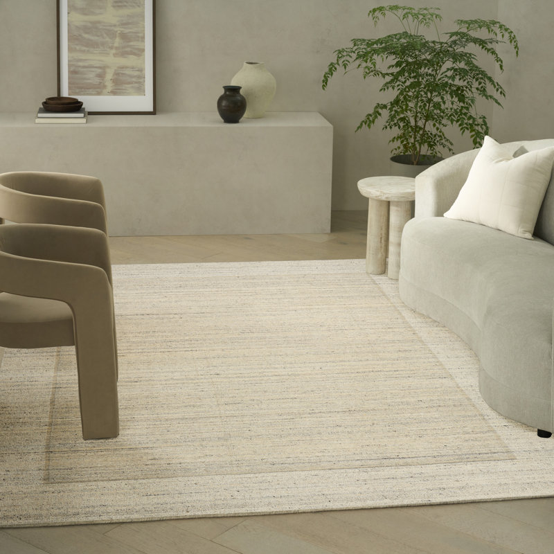 Calvin Klein CK082 Ridge 9'9" x 13'9" Ivory Farmhouse Indoor Rug, Ivory, Rectangle 9'9" x 13'9"